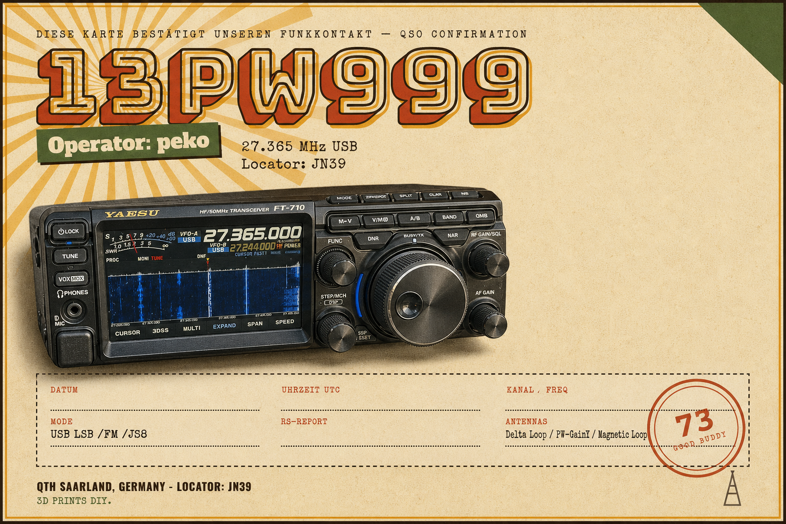 QSL-Karte 13PW999